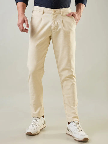 Cream Regular Fit Chinos Tim Paris