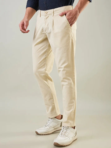 Cream Regular Fit Chinos Tim Paris