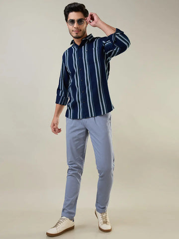 Blue Regular Fit Chinos Tim Paris