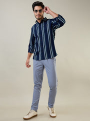 Blue Regular Fit Chinos