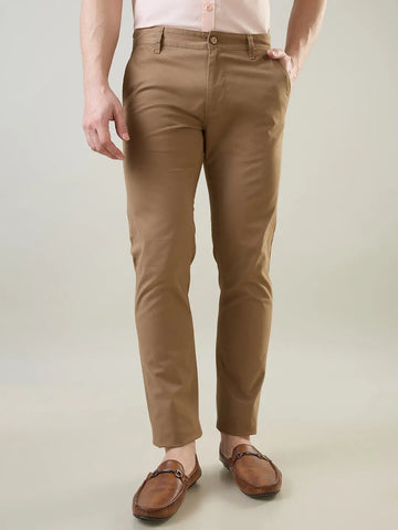 Brown Slim Fit Chinos Tim Paris