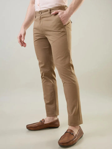 Brown Slim Fit Chinos Tim Paris