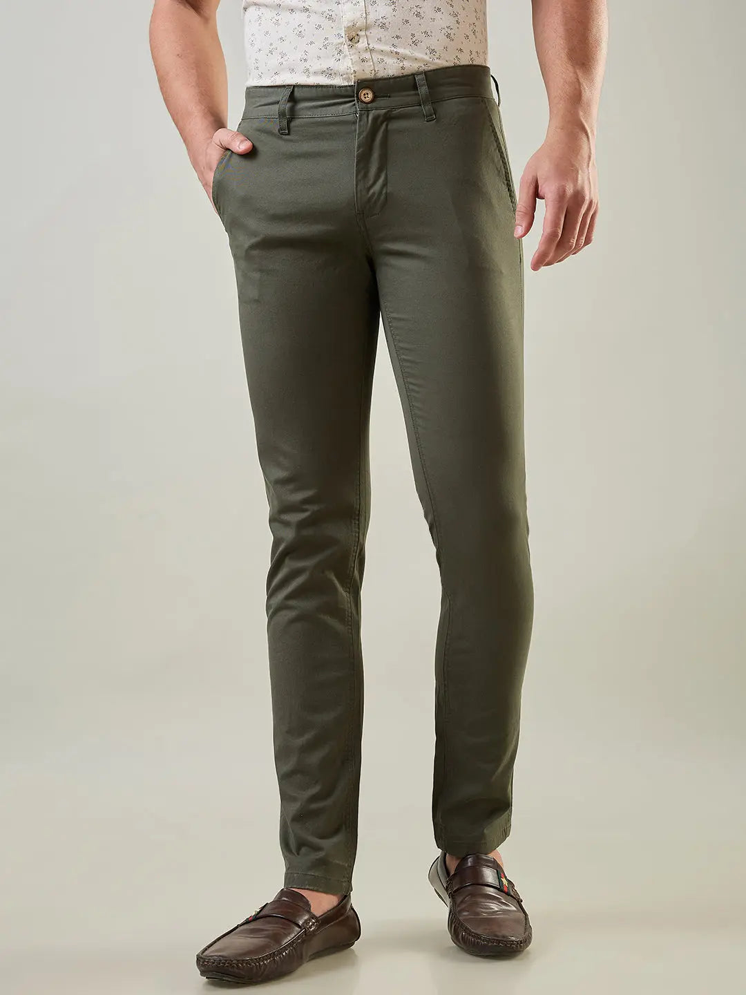 Olive Green LOUIS SLIM TAPERED Chinos TIM PARIS