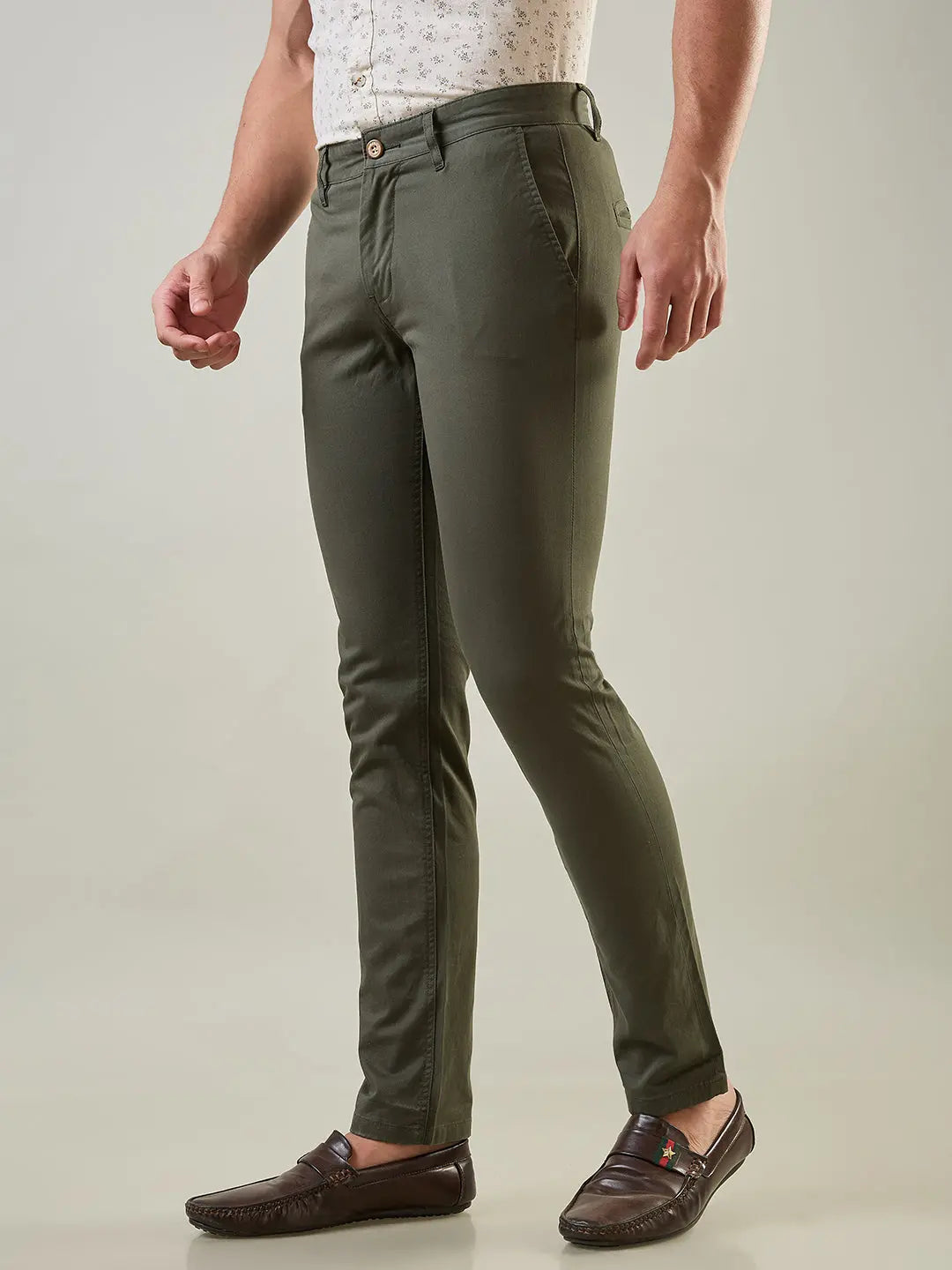 Olive Green LOUIS SLIM TAPERED Chinos TIM PARIS