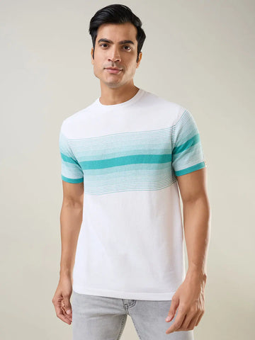 White Flat knit T-Shirt Tim Paris