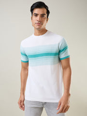 White Flanknit Round Neck