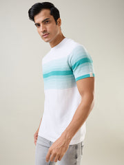White Flanknit Round Neck