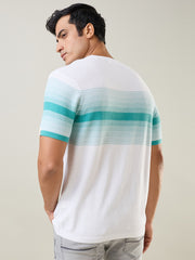 White Flanknit Round Neck