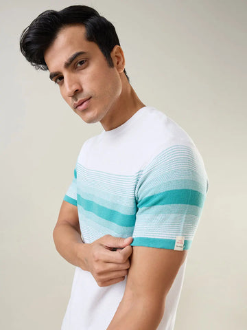 White Flat knit T-Shirt Tim Paris