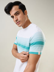 White Flanknit Round Neck