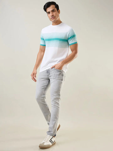 White Flat knit T-Shirt Tim Paris