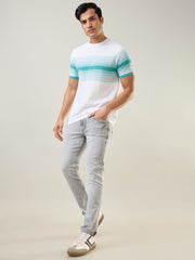 White Flanknit Round Neck