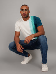 Green Flanknit Round Neck Regular Fit T-shirt