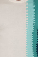 Green Flanknit Round Neck Regular Fit T-shirt