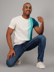 Green Flanknit Round Neck Regular Fit T-shirt