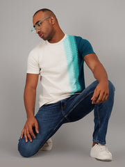 Green Flanknit Round Neck Regular Fit T-shirt