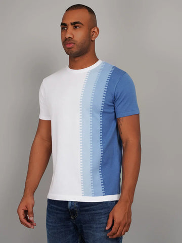 White Flat Knit Regular Fit T-shirt Tim Paris