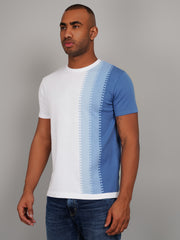 White Flanknit Round Neck Regular Fit T-shirt