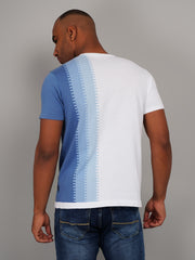 White Flanknit Round Neck Regular Fit T-shirt
