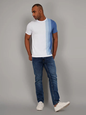 White Flat Knit Regular Fit T-shirt Tim Paris