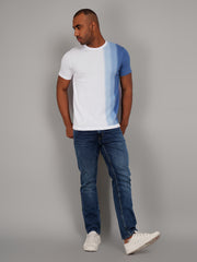 White Flanknit Round Neck Regular Fit T-shirt