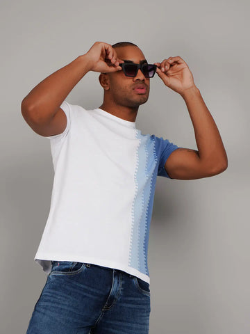White Flat Knit Regular Fit T-shirt Tim Paris
