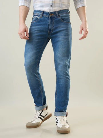 Medium Indigo Ferdinand Slim Tapered Jeans TIM PARIS