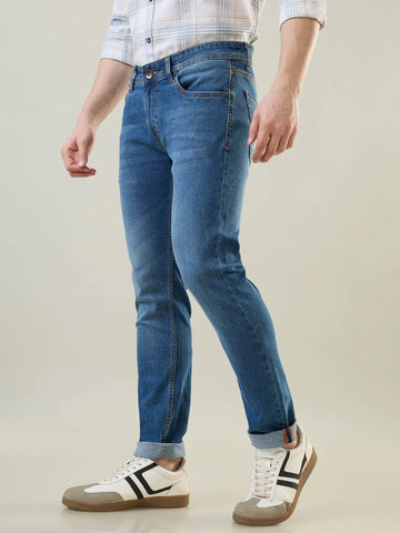 Medium Indigo Ferdinand Slim Tapered Jeans TIM PARIS