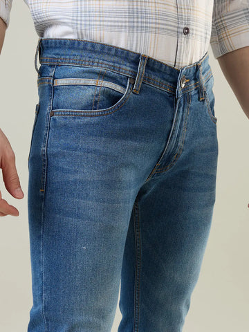 Medium Indigo Ferdinand Slim Tapered Jeans TIM PARIS