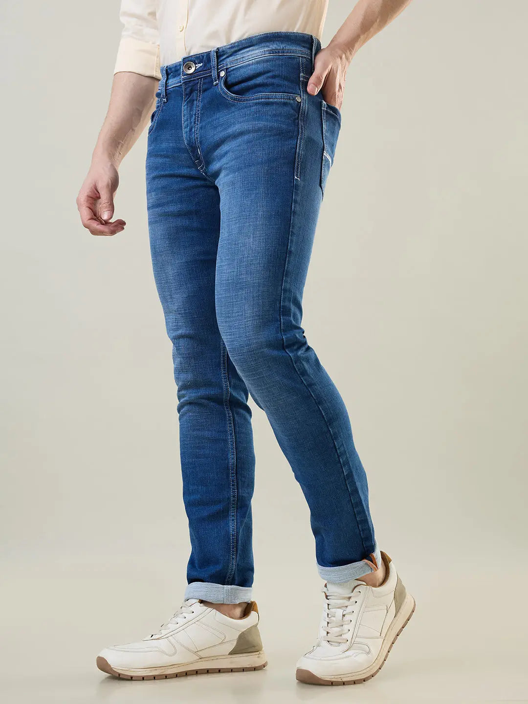 Medium Indigo Ferdinand Slim Tapered Jeans TIM PARIS