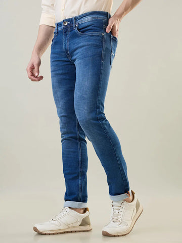 Medium Indigo Ferdinand Slim Tapered Jeans TIM PARIS
