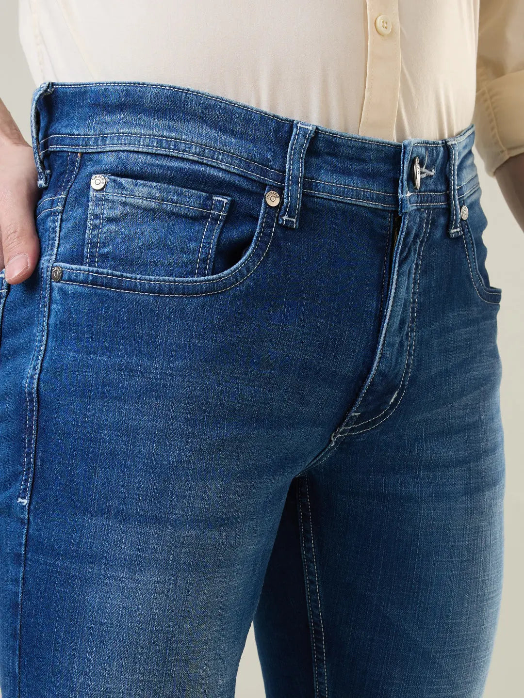 Medium Indigo Ferdinand Slim Tapered Jeans TIM PARIS