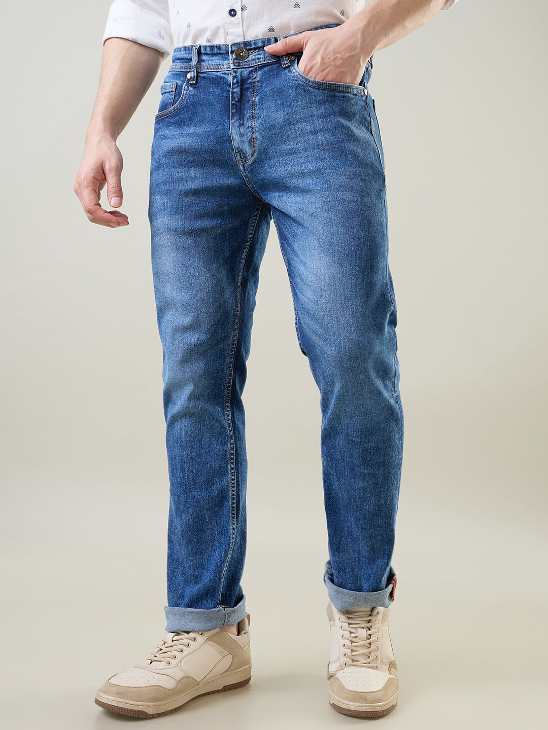 Medium Cloud Parker Slim Straight Jeans