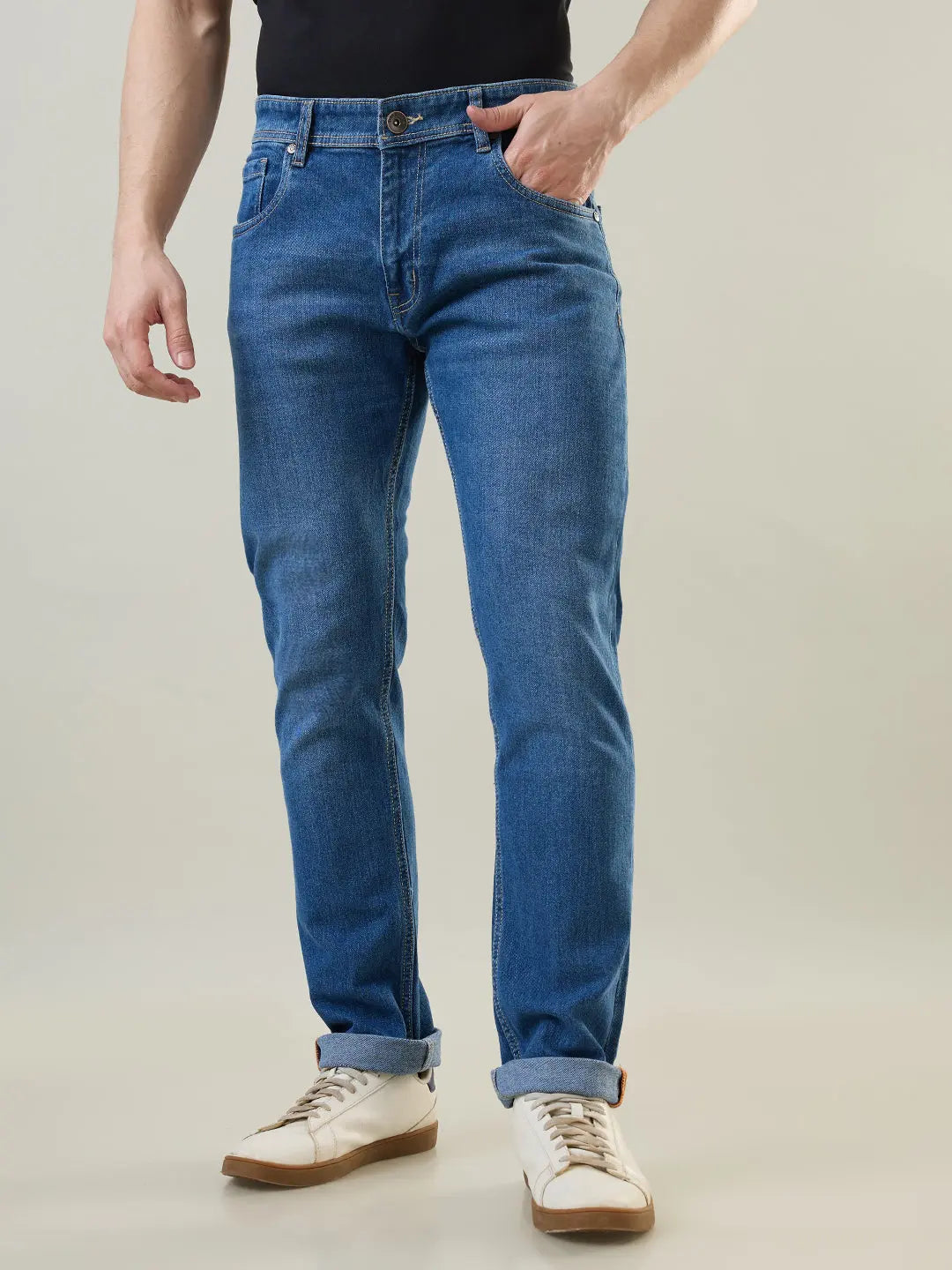 Medium Indigo Parker Slim Straight Jeans TIM PARIS