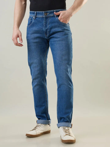 Medium Indigo Parker Slim Straight Jeans TIM PARIS