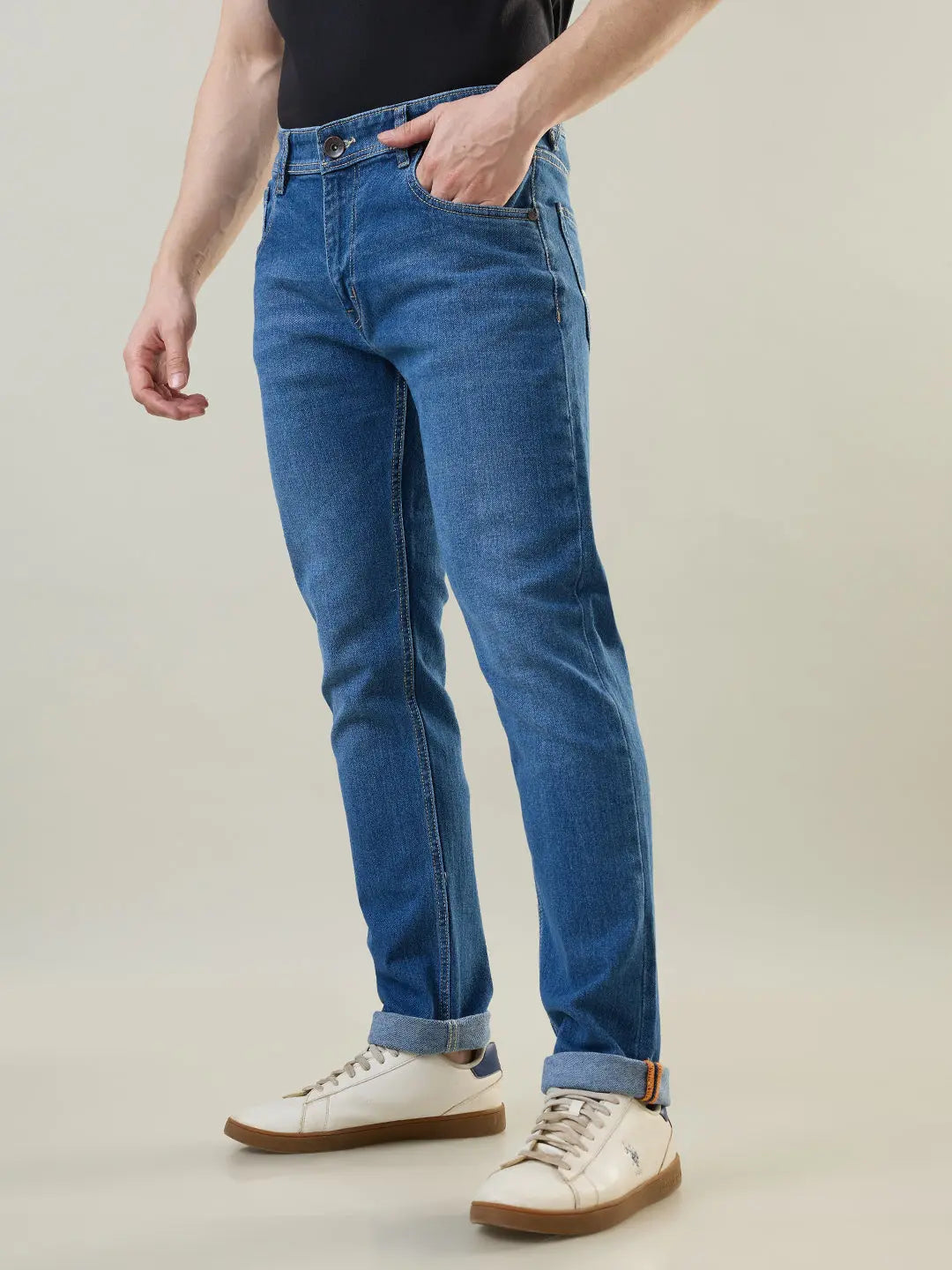 Medium Indigo Parker Slim Straight Jeans TIM PARIS