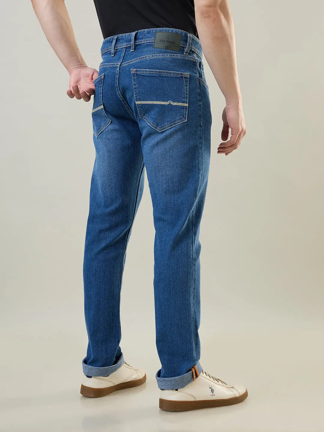 Medium Indigo Parker Slim Straight Jeans TIM PARIS