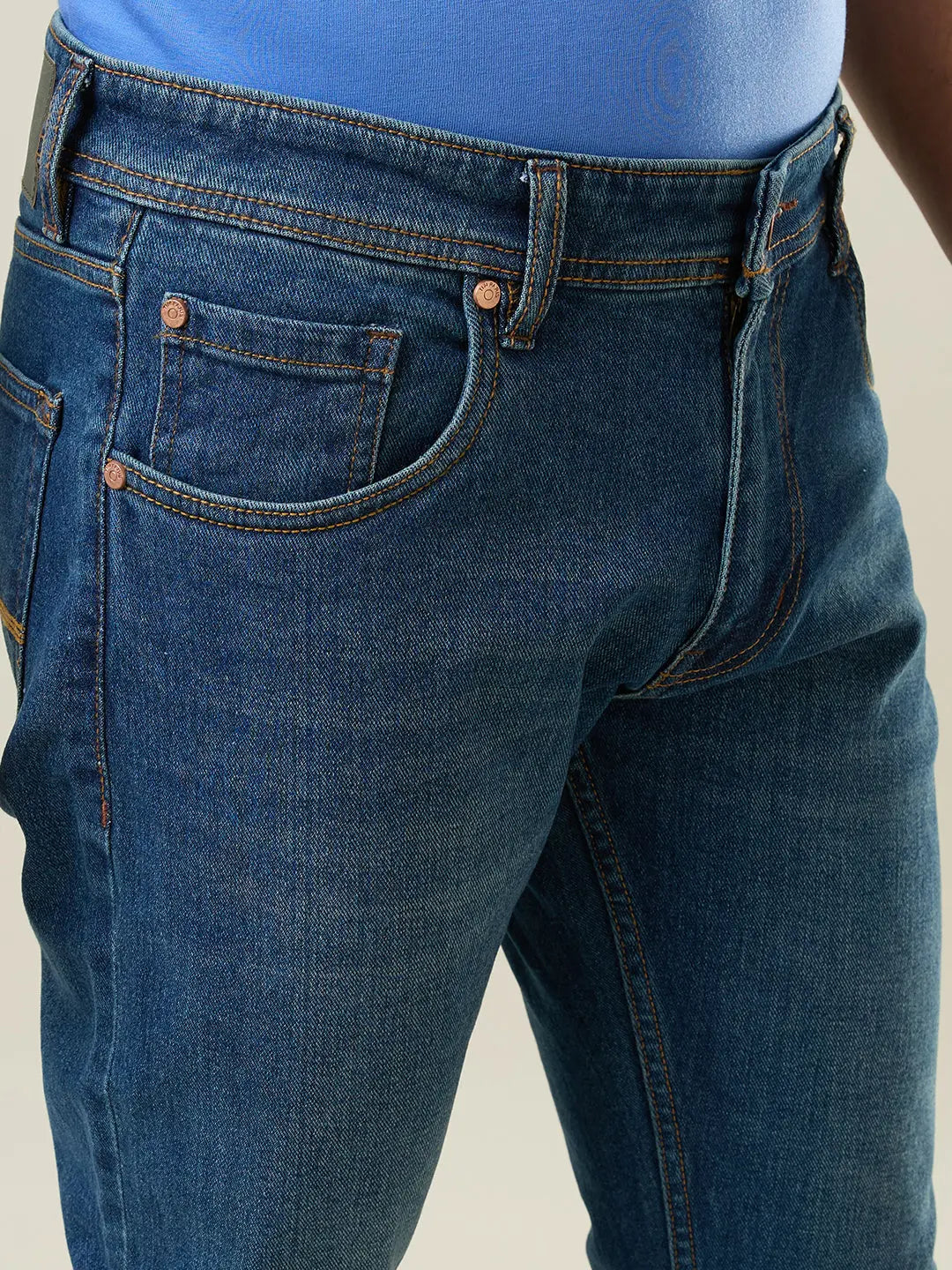 Medium Tint Parker Slim Straight Jeans TIM PARIS