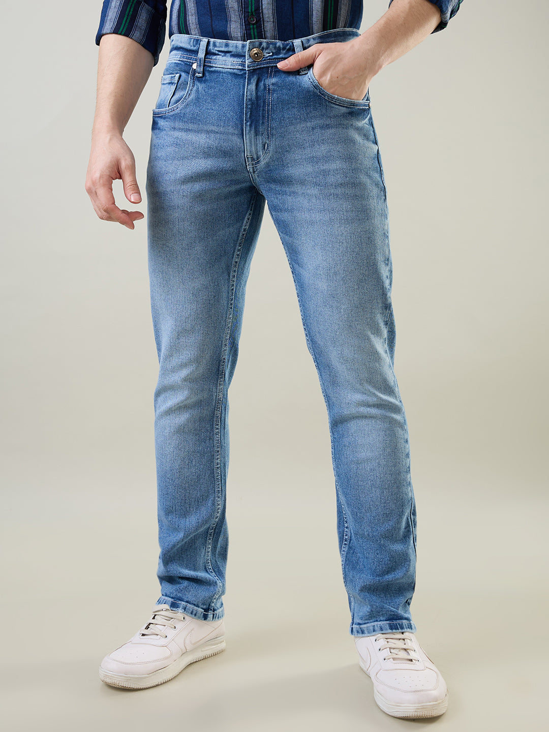 Light Indigo Parker Slim Straight Jeans