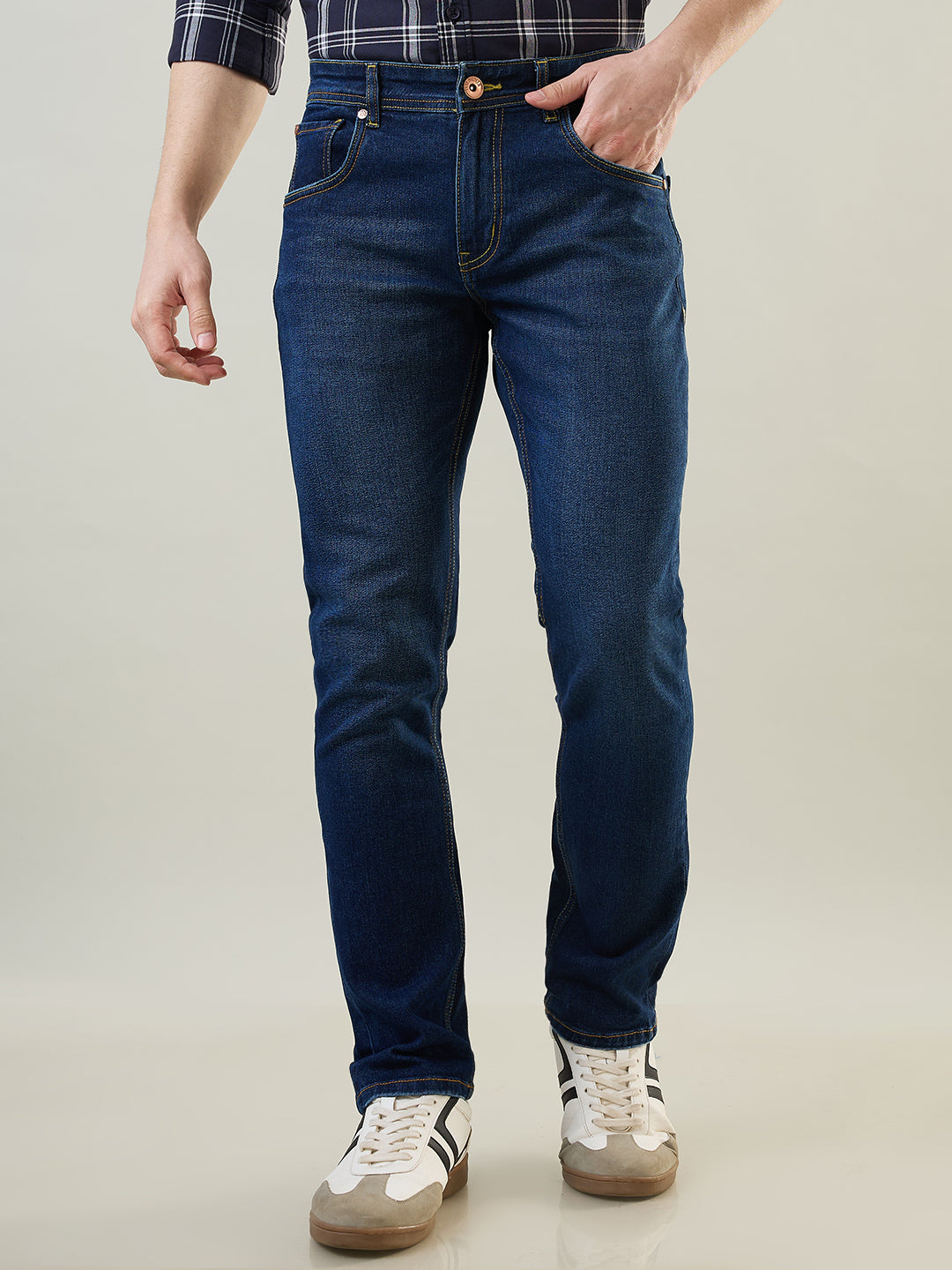Medium Indigo Parker Slim Straight Jeans