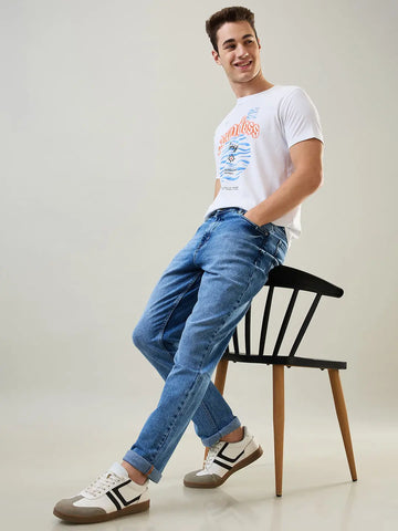 Light Indigo Logan Straight Fit Jeans Tim Paris