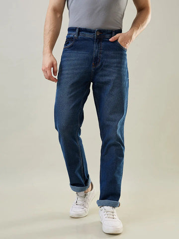 Medium Indigo Logan Straight Fit Jeans Tim Paris