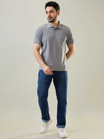 Medium Indigo Logan Straight Fit Jeans Tim Paris