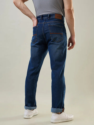 Medium Indigo Logan Straight Fit Jeans Tim Paris