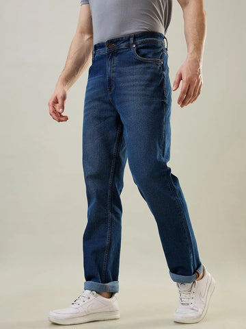 Medium Indigo Logan Straight Fit Jeans Tim Paris