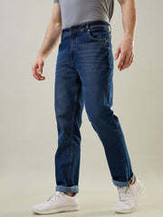 Medium Indigo Logan Straight Fit Jeans