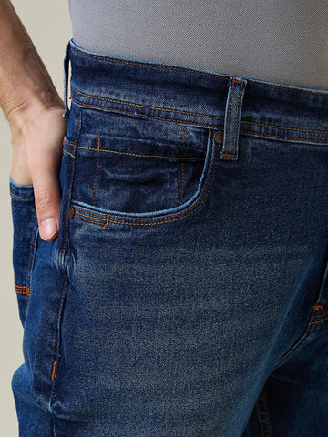 Medium Indigo Logan Straight Fit Jeans Tim Paris