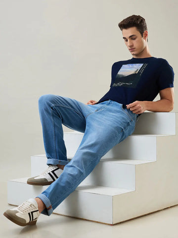Light Indigo Logan Straight Fit Jeans Tim Paris