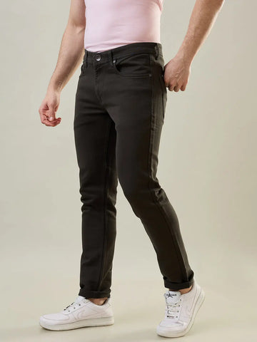 Dark Green Reactive Ferdinand Slim Tapered Fit Jeans Tim Paris