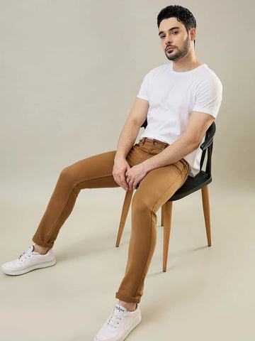 Khaki Ferdinand Slim Tapered Fit Jeans Tim Paris